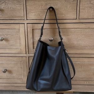 Like New Allsaints black leather tote